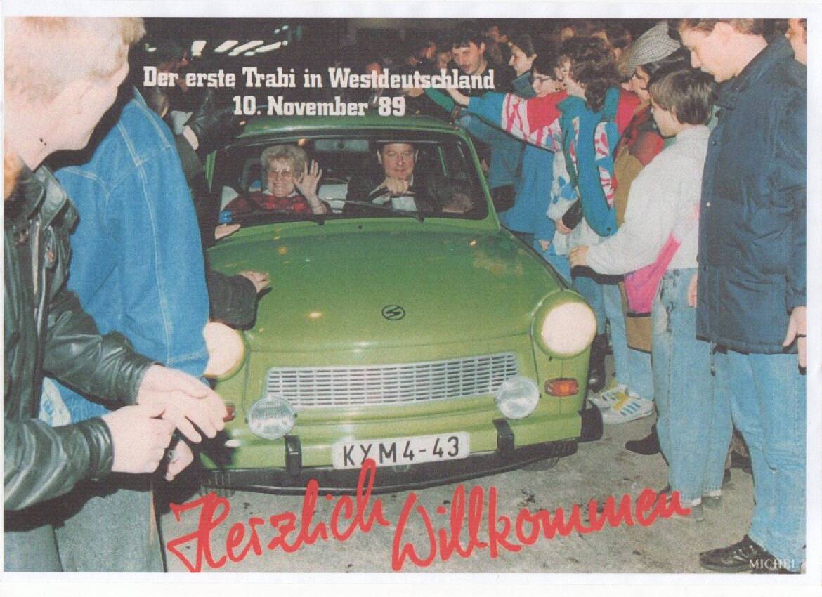 Der erste Trabi inWestdeutschland 10.November 89
